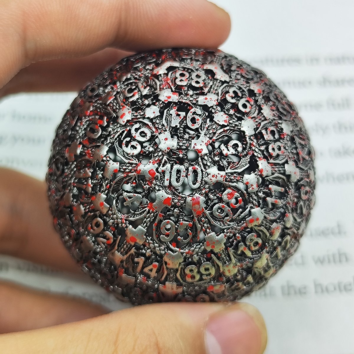 100 Side Hollow D100 Polyhedral Zinc Alloy Metal Dice Polygon Shape for DND/D&D & Pathfinder Role-Playing Games
