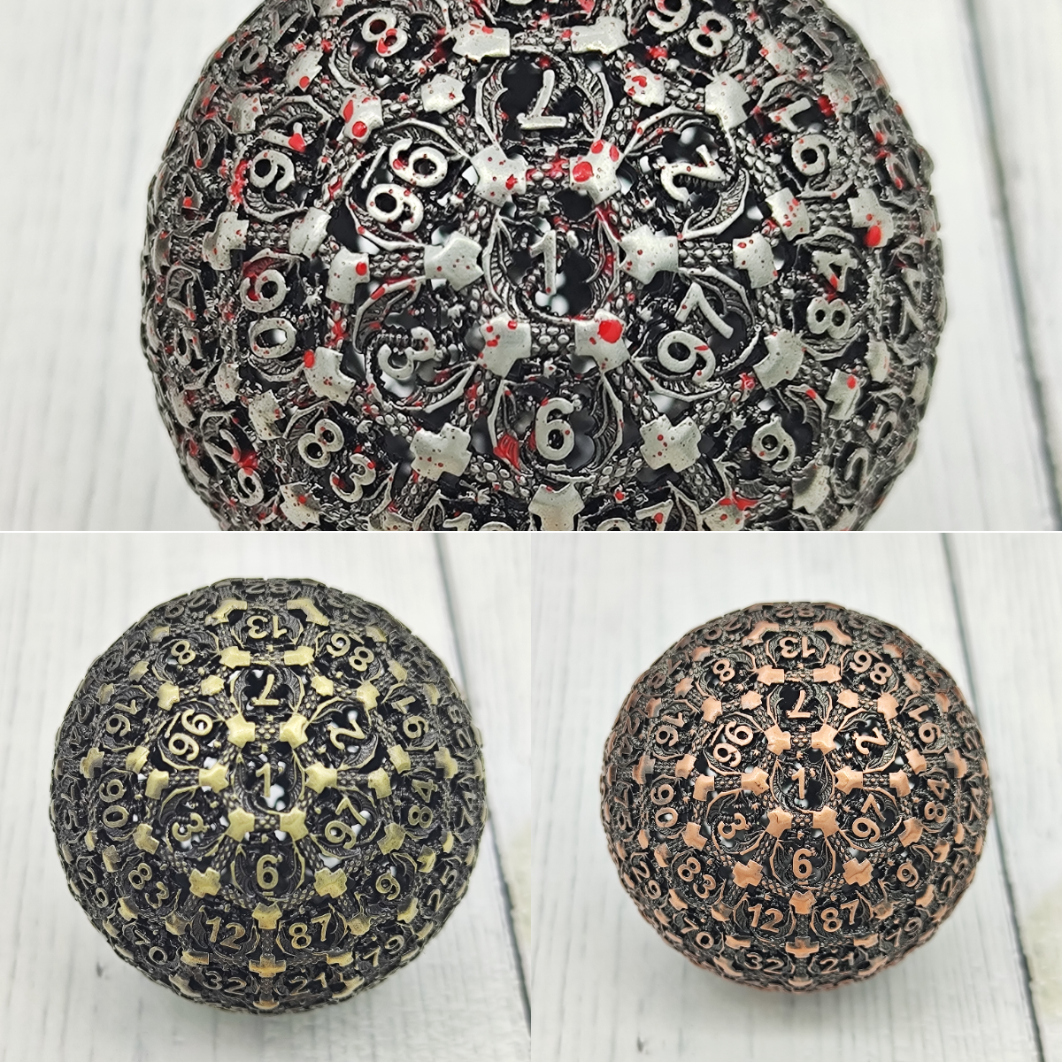 100 Side Hollow D100 Polyhedral Zinc Alloy Metal Dice Polygon Shape for DND/D&D & Pathfinder Role-Playing Games
