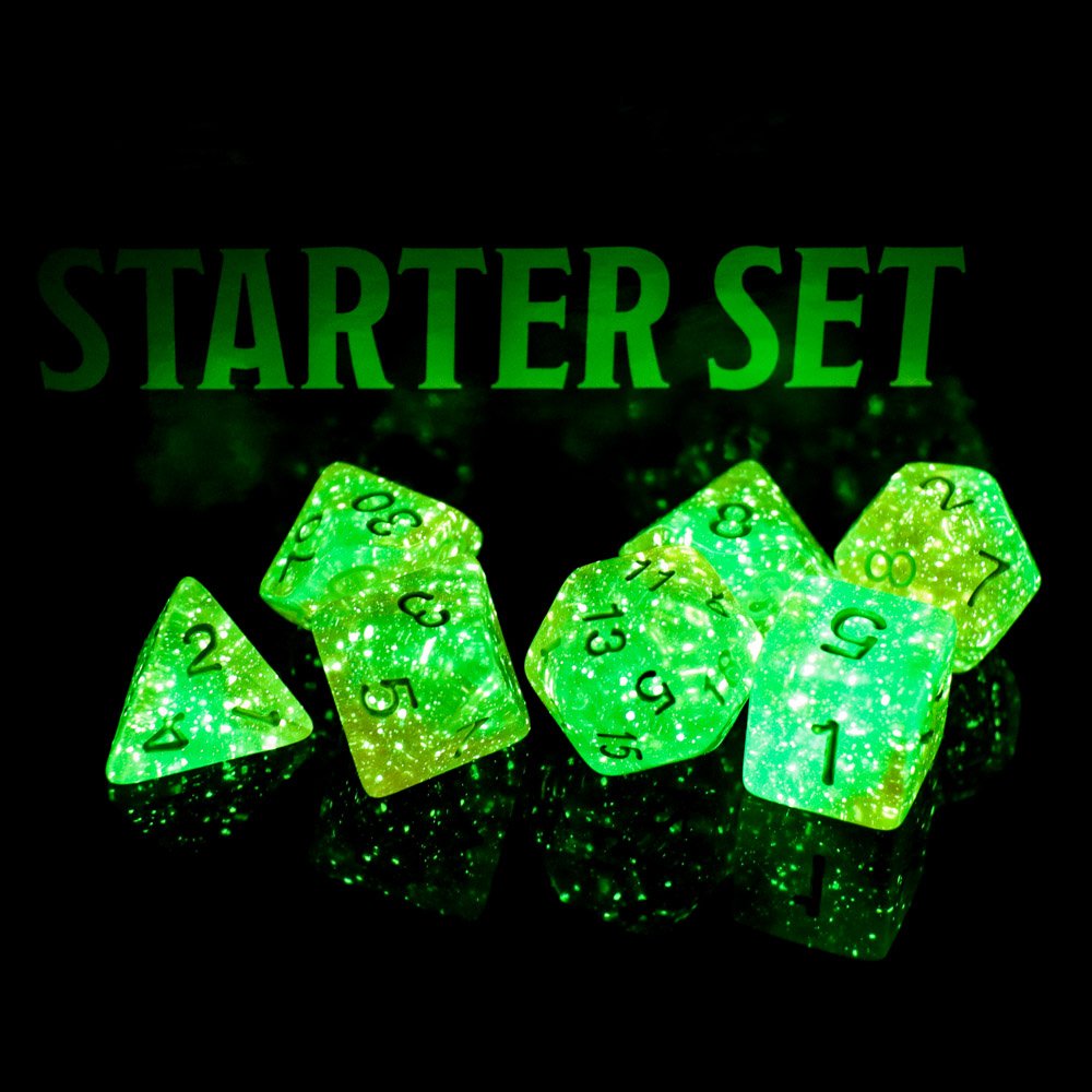 Hot Sale Plastic Acrylic Board Game Dice Set Glow in the Dark Dice