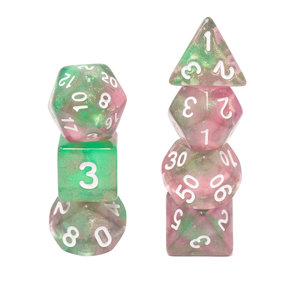 Hot Sale Plastic Acrylic Board Game Dice Set Glow in the Dark Dice