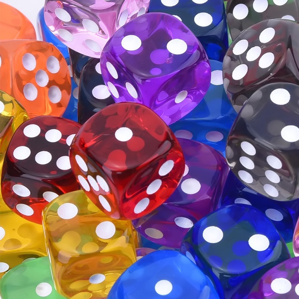 Manufacturers custom 16mm D6 transparent dice Translucent Pink 6 Sided Rounded Corners Colored Acrylic Dice