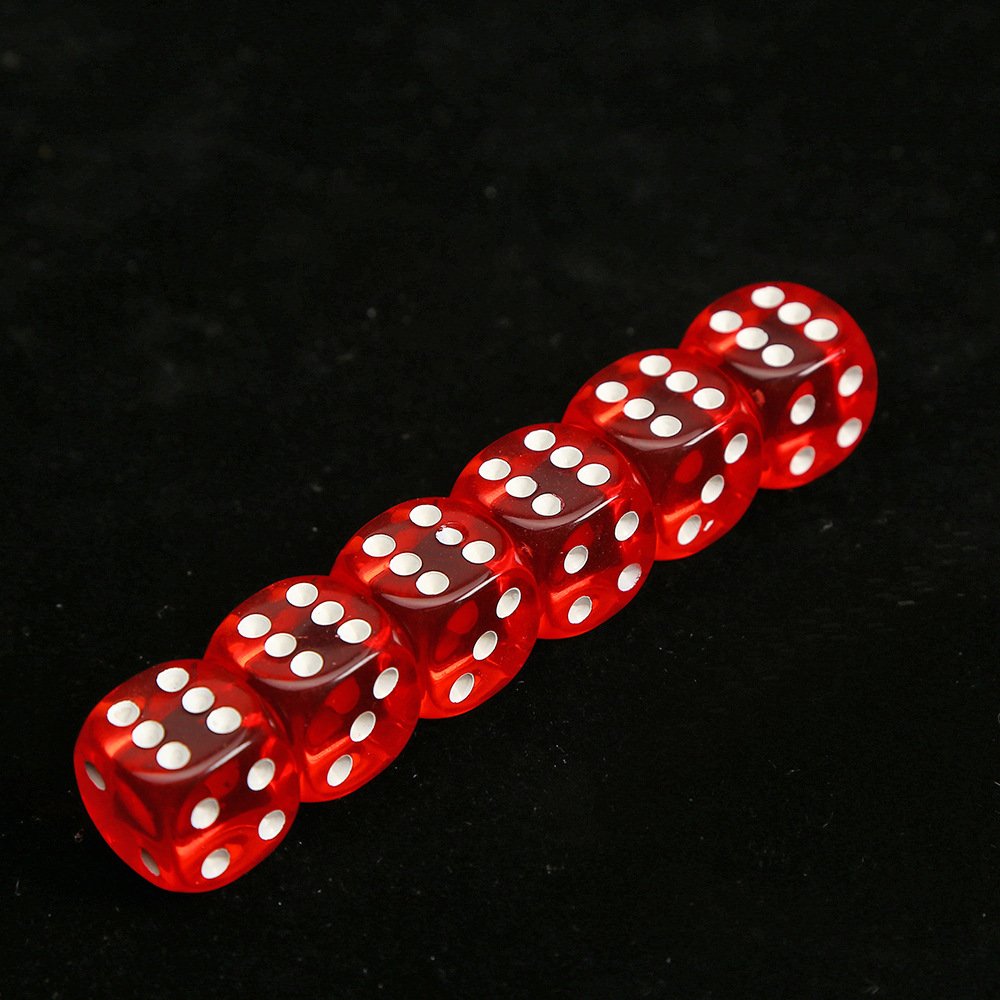 Manufacturers custom 16mm D6 transparent dice Translucent Pink 6 Sided Rounded Corners Colored Acrylic Dice