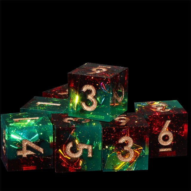 MINI PLANET Custom dnd resin dice set Resin Dragon and Dungeon DND Sharp Edges Dice Set Polyhedral Board Game RPG Dice