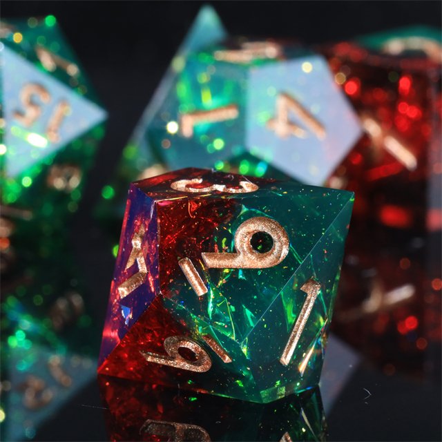 MINI PLANET Custom dnd resin dice set Resin Dragon and Dungeon DND Sharp Edges Dice Set Polyhedral Board Game RPG Dice