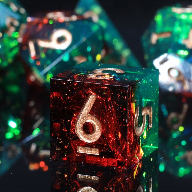 MINI PLANET Custom dnd resin dice set Resin Dragon and Dungeon DND Sharp Edges Dice Set Polyhedral Board Game RPG Dice