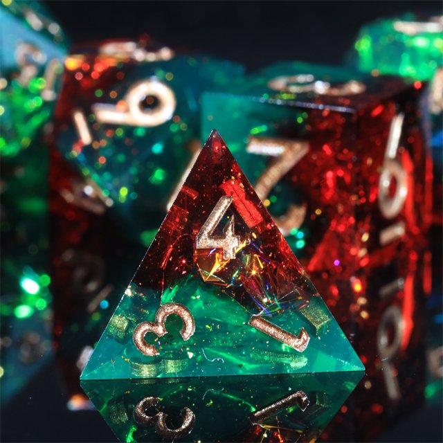 MINI PLANET Custom dnd resin dice set Resin Dragon and Dungeon DND Sharp Edges Dice Set Polyhedral Board Game RPG Dice