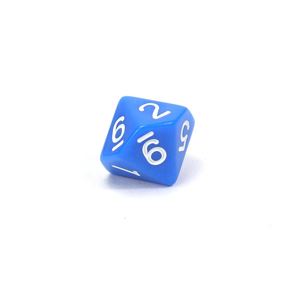 Factory supply d10 polyhedral blue dice fast shipping engraving white numb eco friendly acrylic custom color casino board game