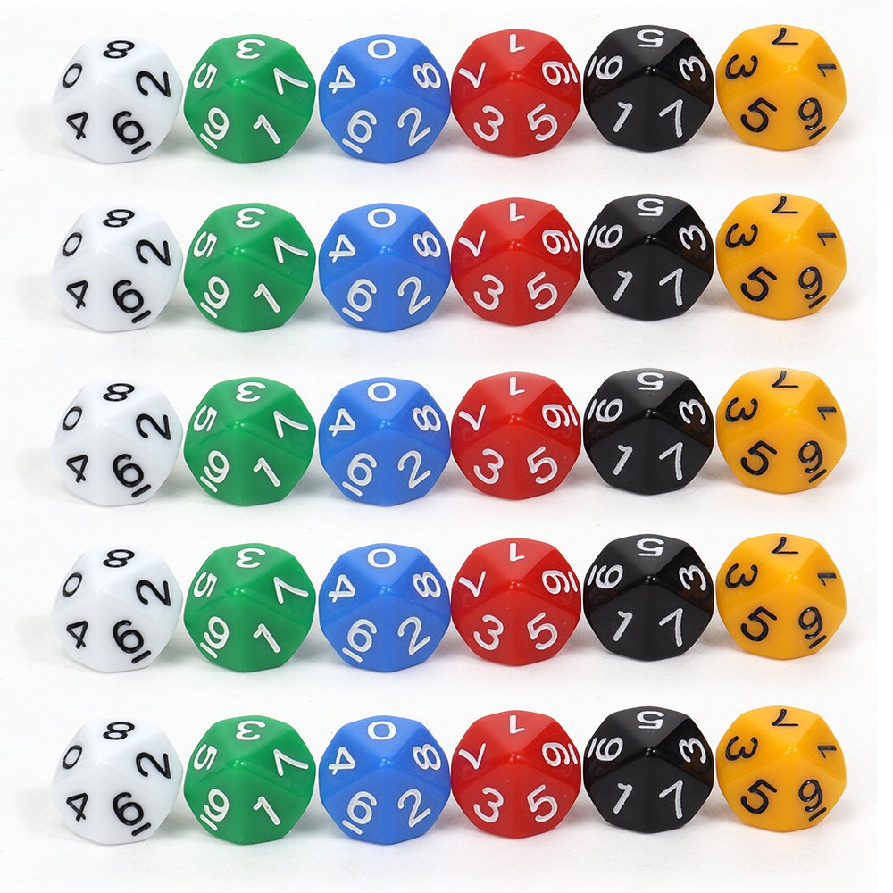 Factory supply d10 polyhedral blue dice fast shipping engraving white numb eco friendly acrylic custom color casino board game