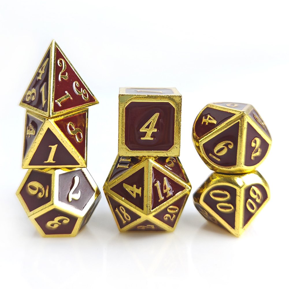 In Stock DND RPG Dice Set for Dungeons and Dragons & Pathfinder Board Role Playing Game 7pcs Polyhedral Metal Dice Set