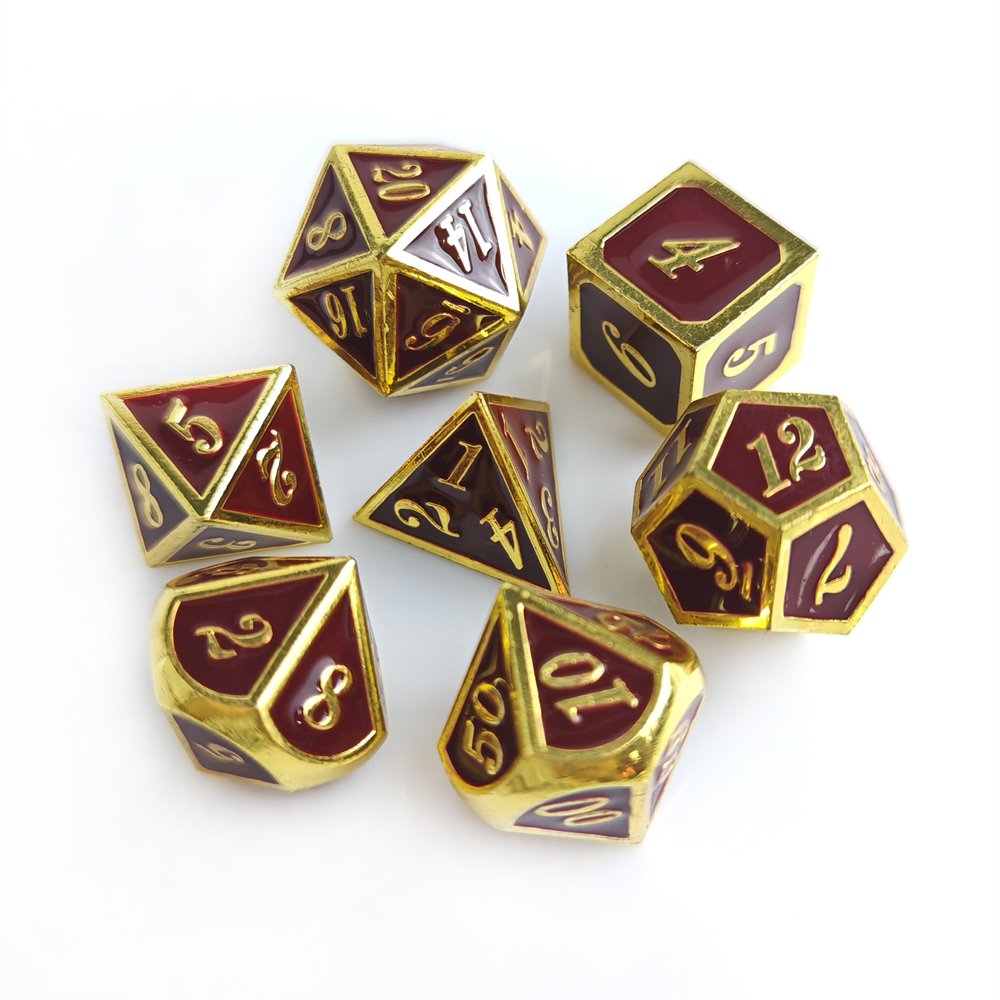 In Stock DND RPG Dice Set for Dungeons and Dragons & Pathfinder Board Role Playing Game 7pcs Polyhedral Metal Dice Set