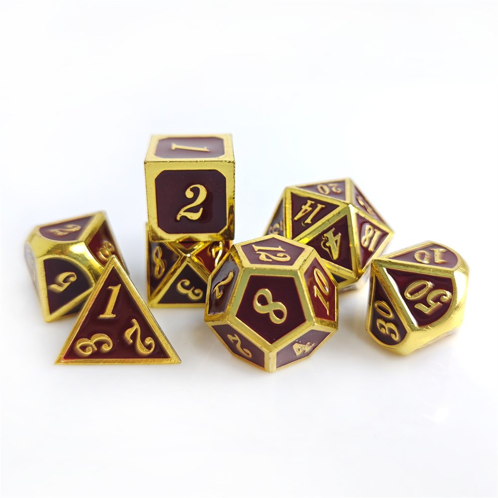 In Stock DND RPG Dice Set for Dungeons and Dragons & Pathfinder Board Role Playing Game 7pcs Polyhedral Metal Dice Set