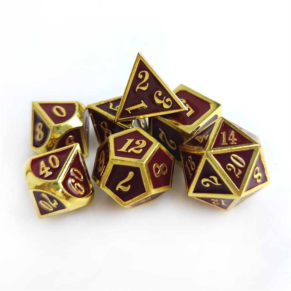 In Stock DND RPG Dice Set for Dungeons and Dragons & Pathfinder Board Role Playing Game 7pcs Polyhedral Metal Dice Set