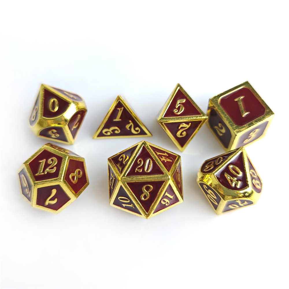 In Stock DND RPG Dice Set for Dungeons and Dragons & Pathfinder Board Role Playing Game 7pcs Polyhedral Metal Dice Set