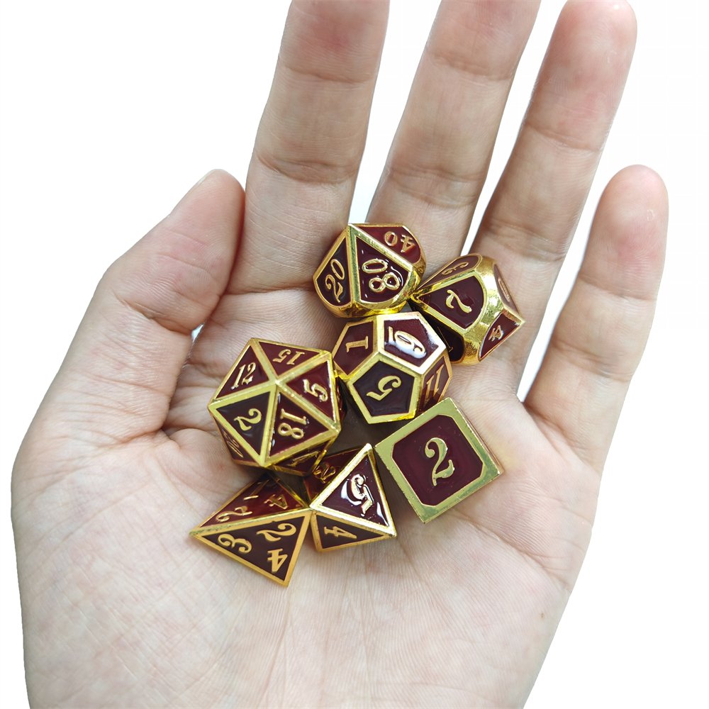 In Stock DND RPG Dice Set for Dungeons and Dragons & Pathfinder Board Role Playing Game 7pcs Polyhedral Metal Dice Set