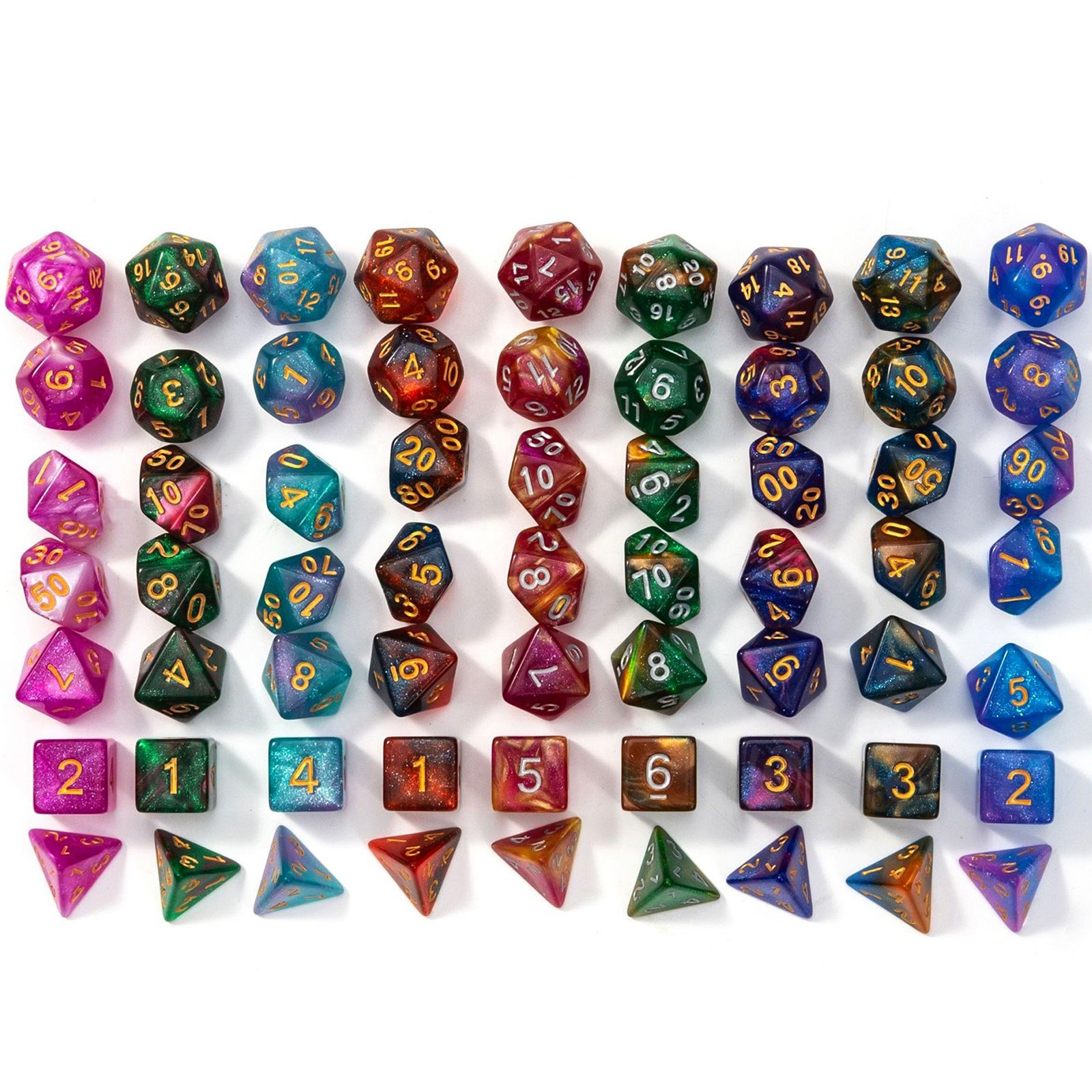 Set of 7 New Two Colour Star Dice Tabletop RPG Digital Dice dnd Hot Sale Acrylic Dice Set