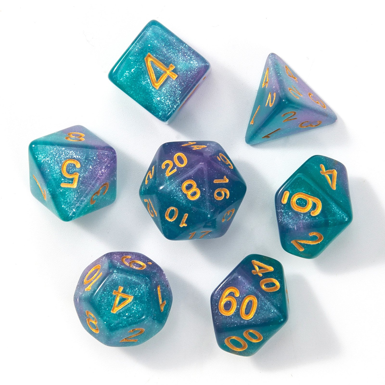 Set of 7 New Two Colour Star Dice Tabletop RPG Digital Dice dnd Hot Sale Acrylic Dice Set