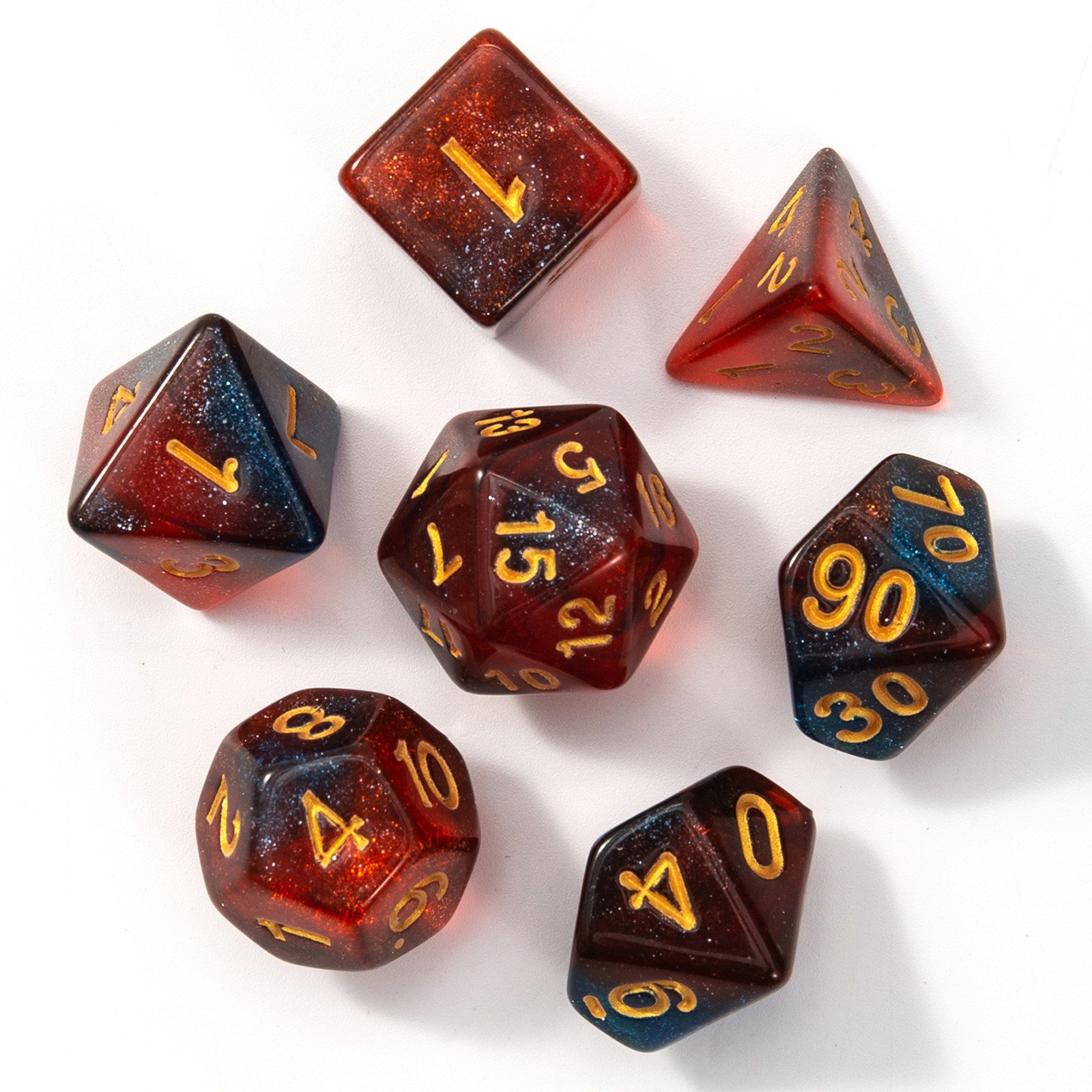 Set of 7 New Two Colour Star Dice Tabletop RPG Digital Dice dnd Hot Sale Acrylic Dice Set