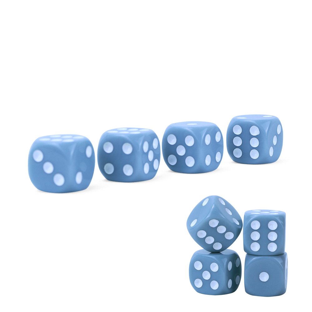 Wholesale custom 16mm white dots grey blue d6 square straight round corner dice funny puzzle board game dice