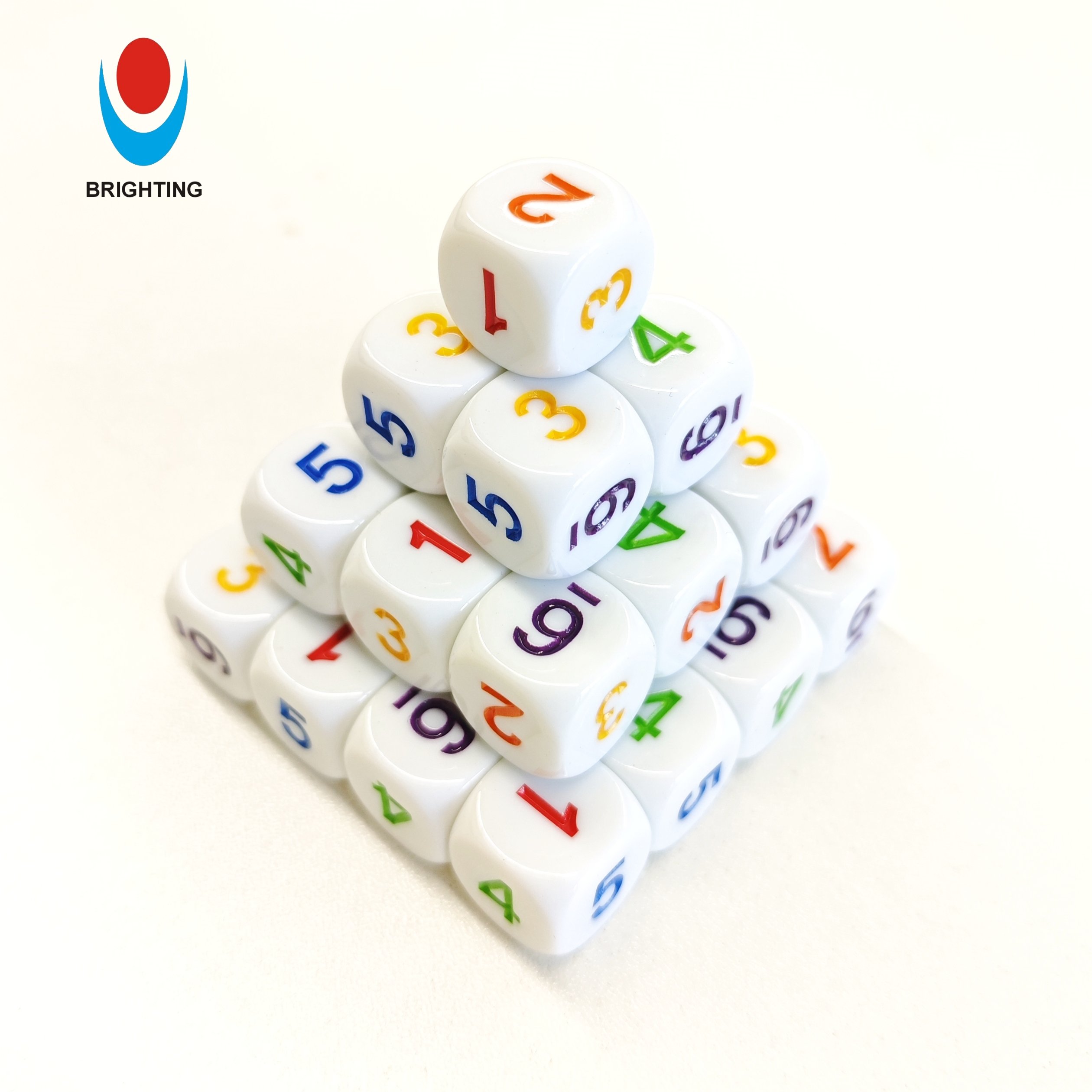 Acrylic 14mm D6 Number Multicolor Dice For Education Math Board Game Rules Of Arithmetic Corner Custom Family Playing Learning