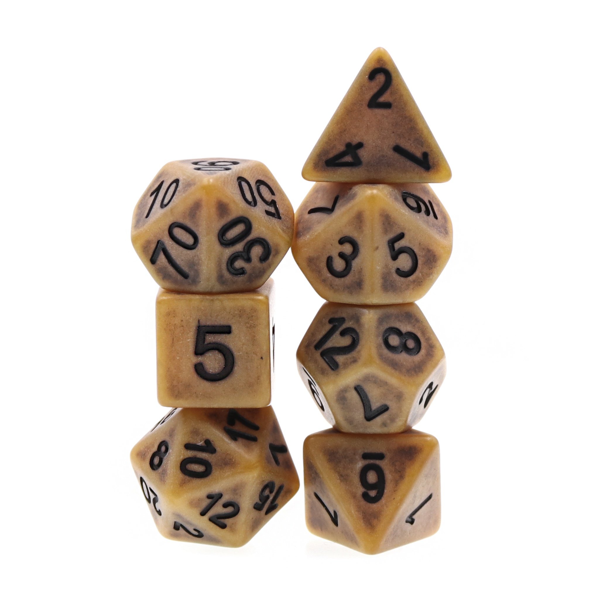 HD Dice 7 pcs Resin Dice Set Ancient Dice Set for rpg,