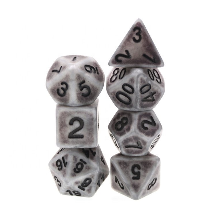 HD Dice 7 pcs Resin Dice Set Ancient Dice Set for rpg,