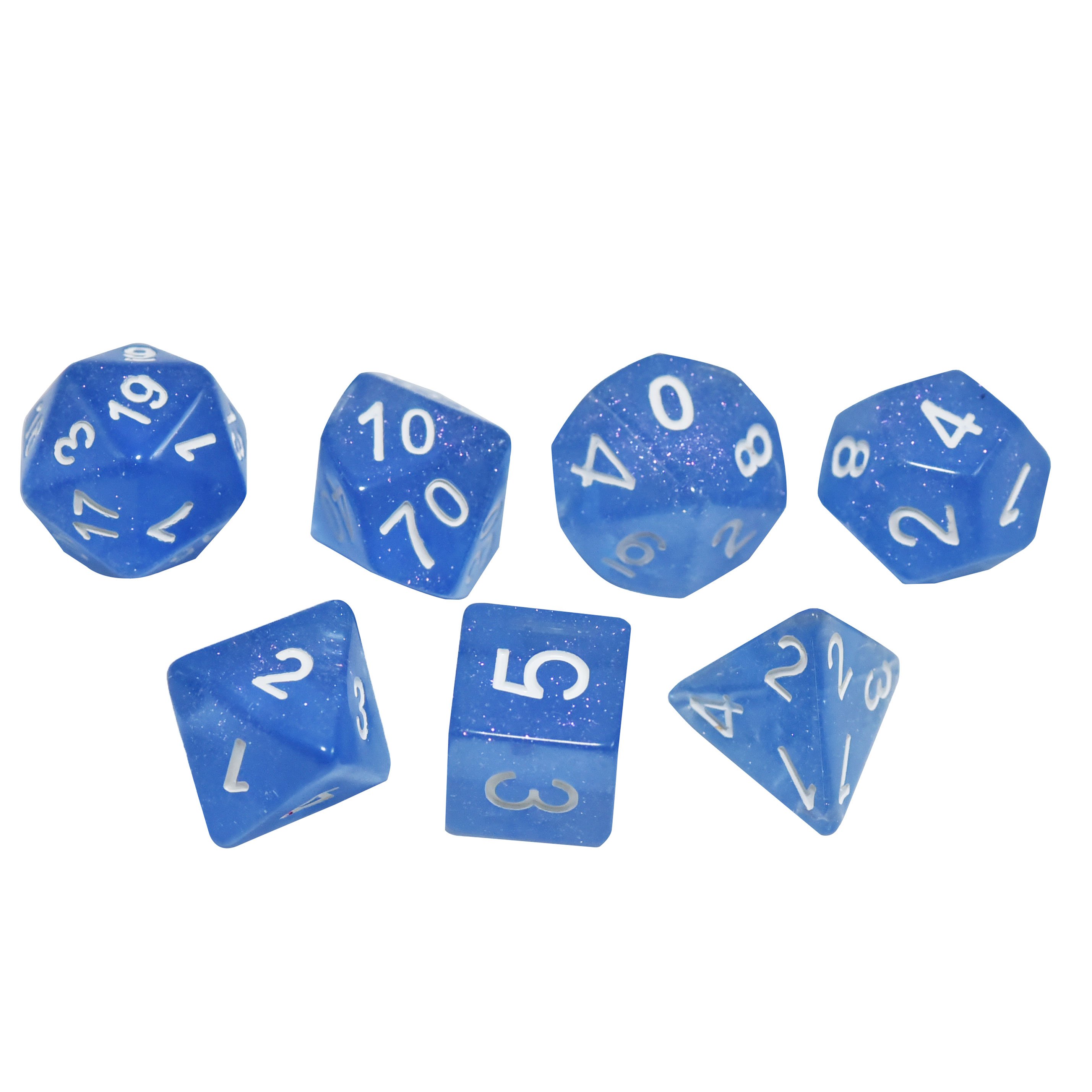 16mm Customizable Resin Polyhedral Dice Set - Glitter Vapor Style for DND and TRPG Board Games (D4-D20)