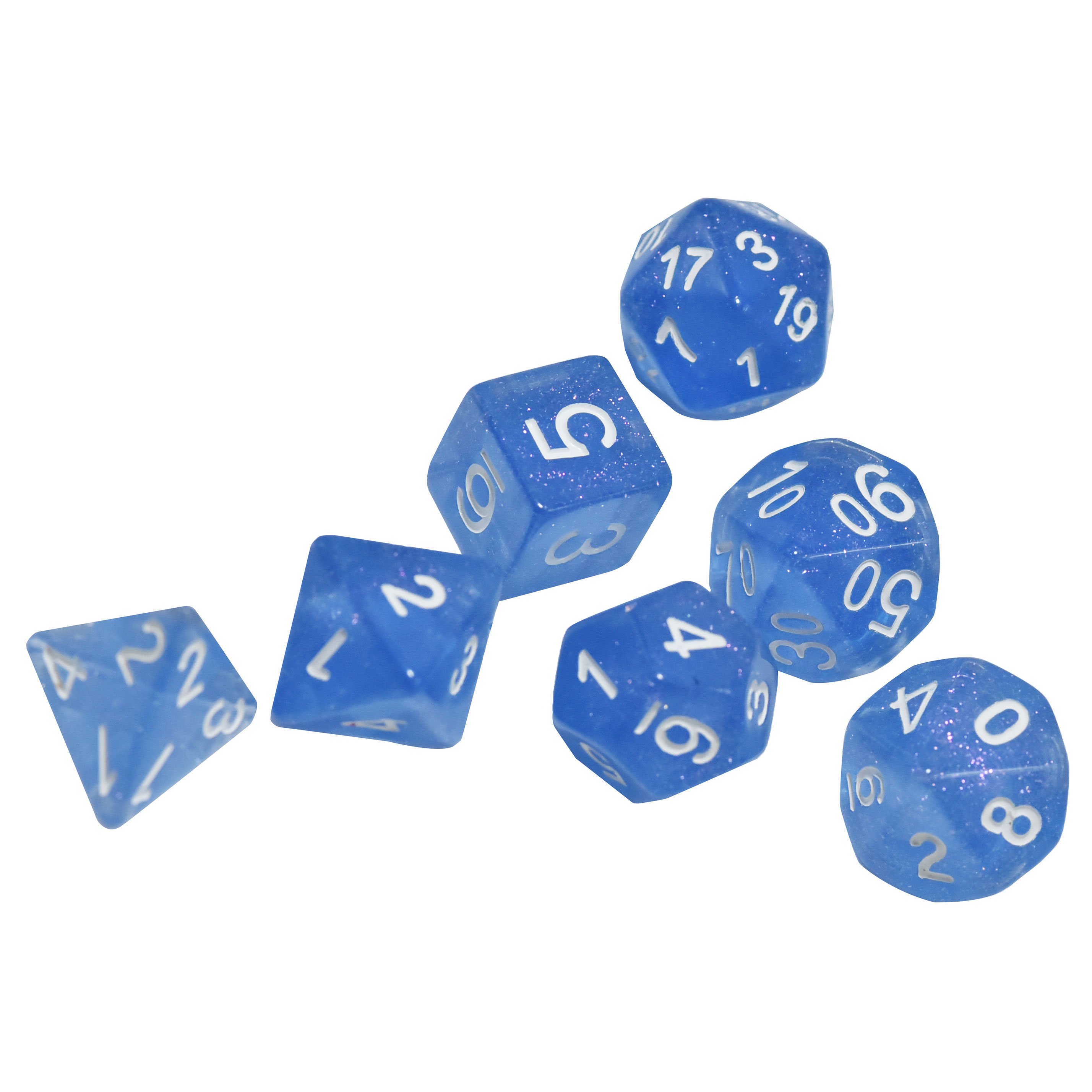 16mm Customizable Resin Polyhedral Dice Set - Glitter Vapor Style for DND and TRPG Board Games (D4-D20)