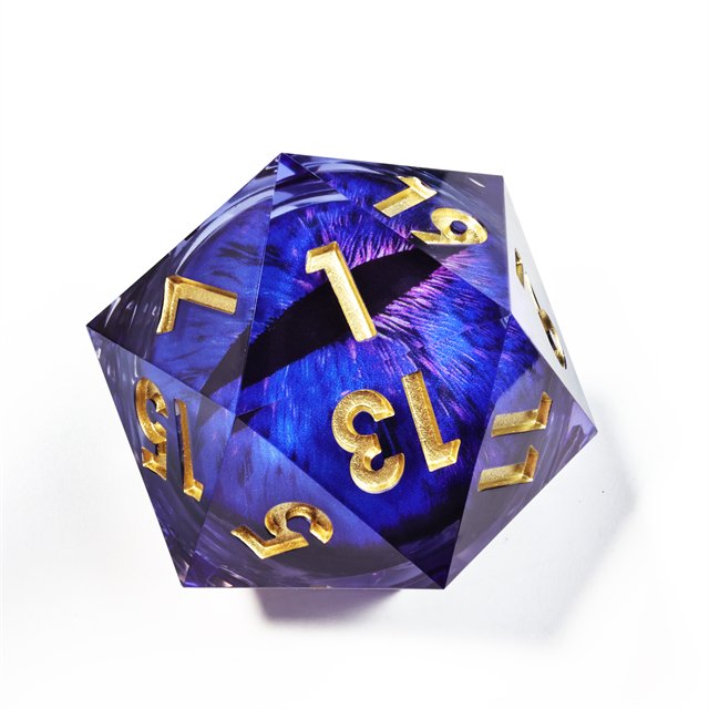 MINI PLANET Dragon Eye Liquid Core Dice Set Polyhedral Resin DND Dice for TRPG Dragon and Dungeon Board Games