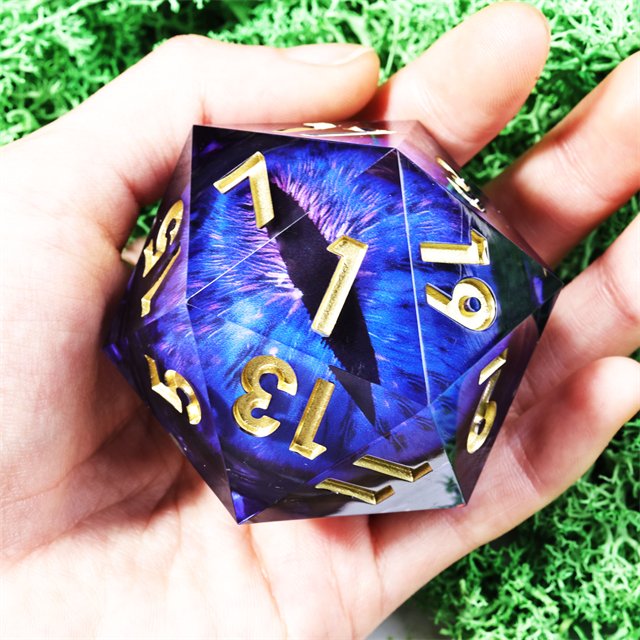 MINI PLANET Dragon Eye Liquid Core Dice Set Polyhedral Resin DND Dice for TRPG Dragon and Dungeon Board Games