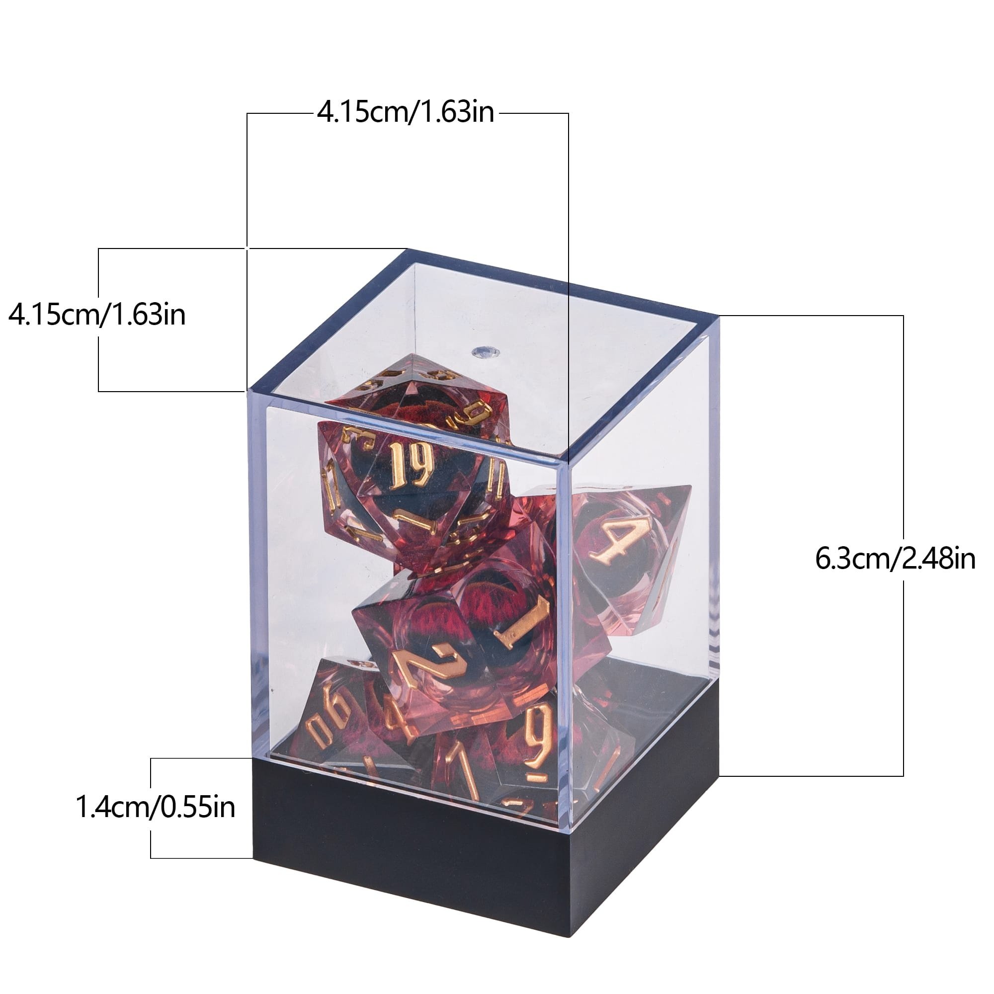 Udixi Polyhedral Custom Logo RPG dungeons and dragons resin sharp edge sides Random Dice Set