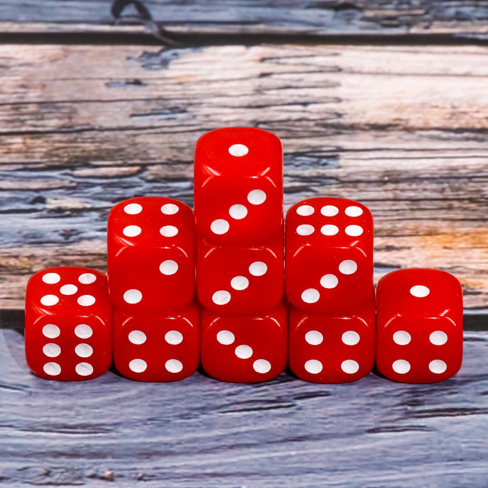 D6 Pip Dice Square Opaque 12mm standard Dice Acrylic Multi-Color Polyhedral Dice Set for RPG DND
