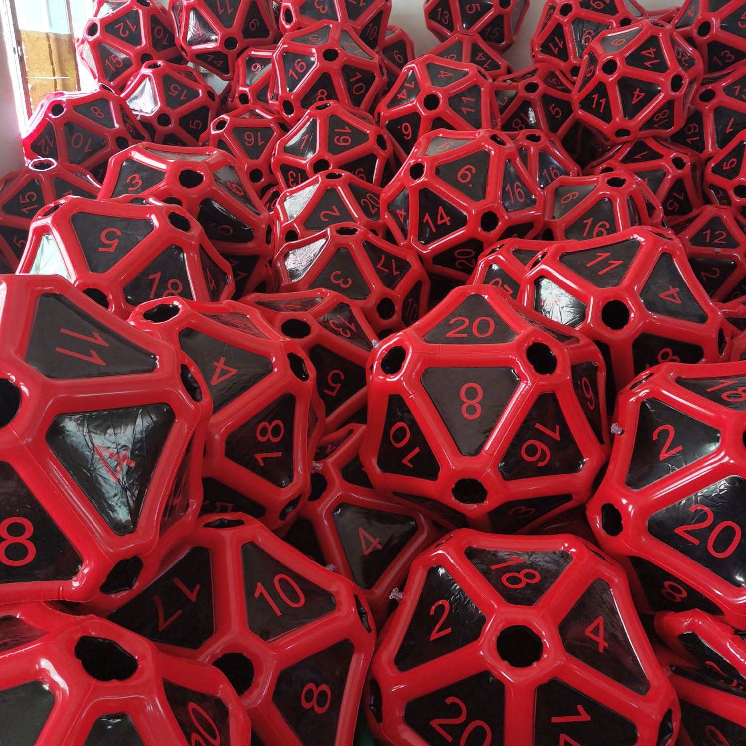 Customized quality red and black PVC Inflatable Dice Game for sales