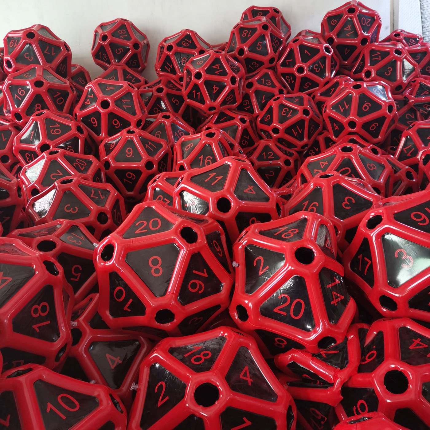 Customized quality red and black PVC Inflatable Dice Game for sales