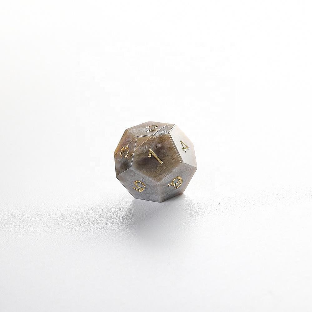 Custom RPG Natural Gemstone Dice Coral Jade Gem Stone Dice For Role-playing Games DND