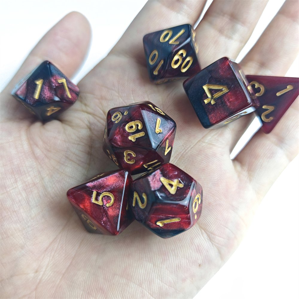 Polyhedral DND Dice 7pcs D4 D6 D8 D10 D12 D20 Acrylic Dice for Dungeons and Dragons Tabletop Role Playing Games