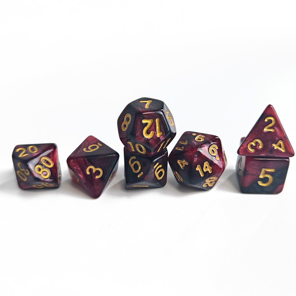 Polyhedral DND Dice 7pcs D4 D6 D8 D10 D12 D20 Acrylic Dice for Dungeons and Dragons Tabletop Role Playing Games