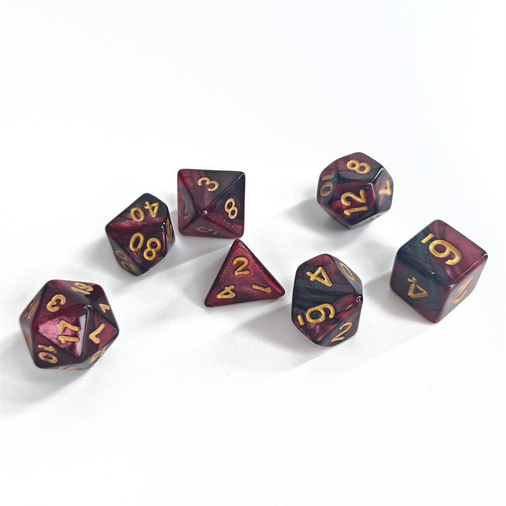 Polyhedral DND Dice 7pcs D4 D6 D8 D10 D12 D20 Acrylic Dice for Dungeons and Dragons Tabletop Role Playing Games