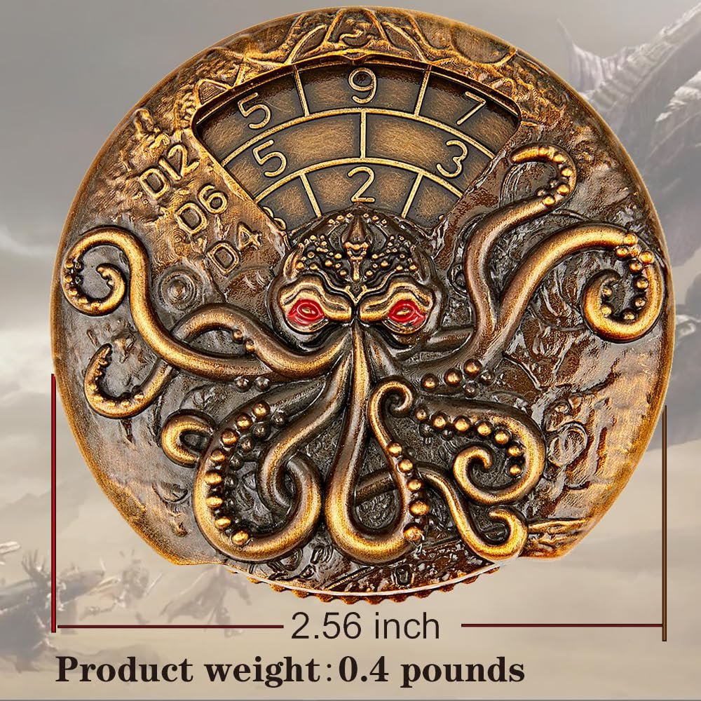 7-in-1 Unique Rotating DND Dice Cool Rotating Dragon and Dungeon Dice Set Role Playing Game Dragon Metal Dice Set