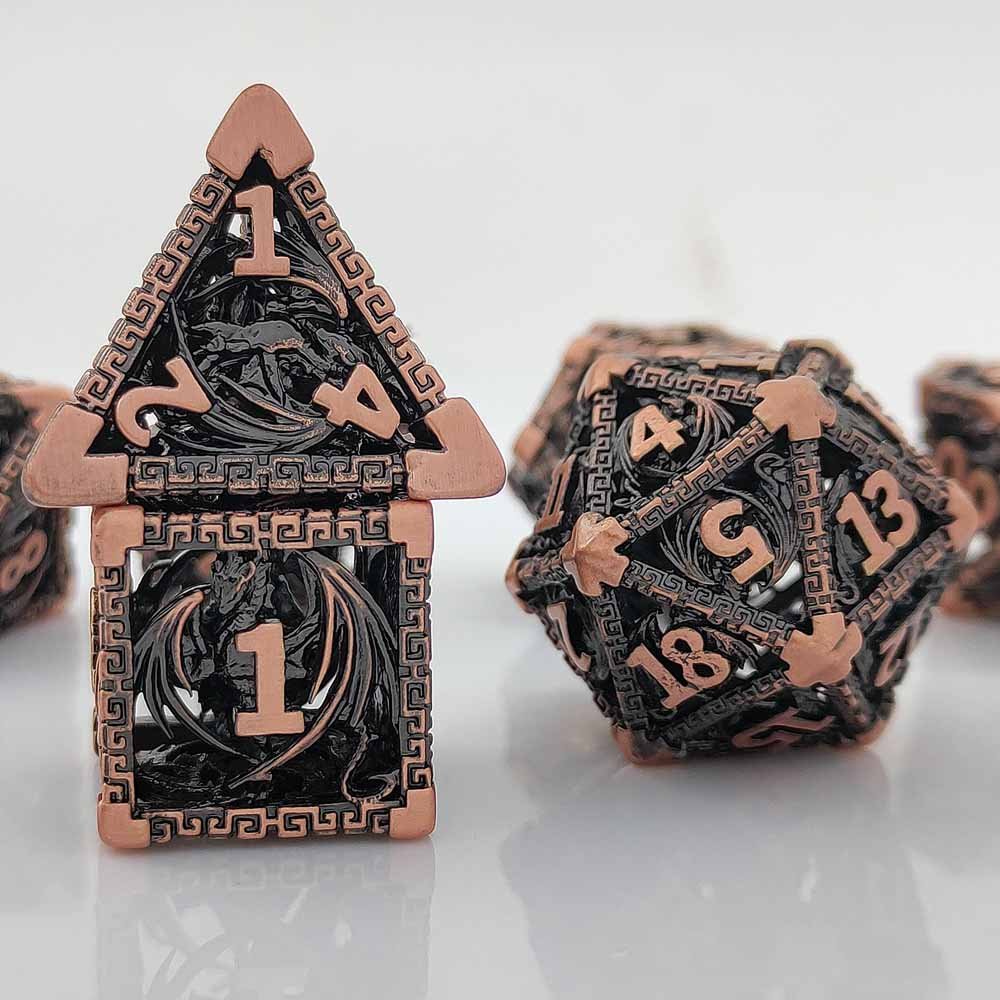 Skeleton Dice Evil Dragon Metal DND Dice 7 Pieces/Set D4 D6 D8 D10 D12 D20 D100 For Dungeons And Dragons RPG Dice Toys Games