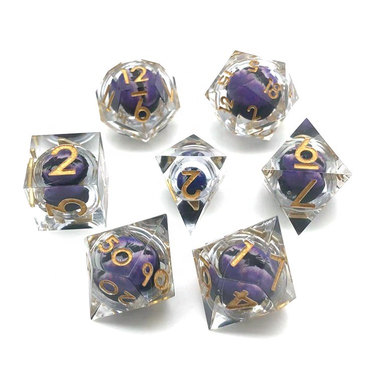 In Stock Lower Price Resin Polyhedral Moving Dragon Eye Liquid Core Dice Hot Sale