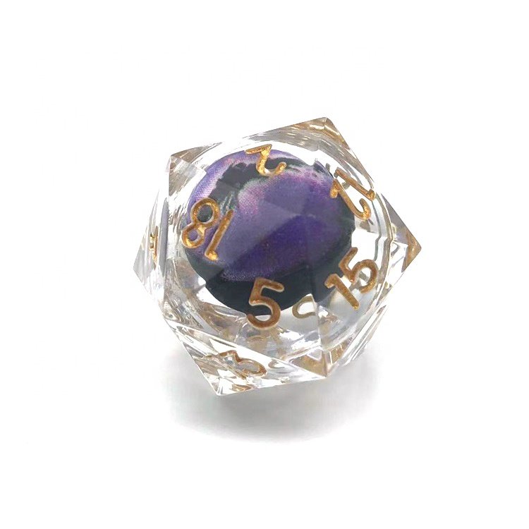 In Stock Lower Price Resin Polyhedral Moving Dragon Eye Liquid Core Dice Hot Sale