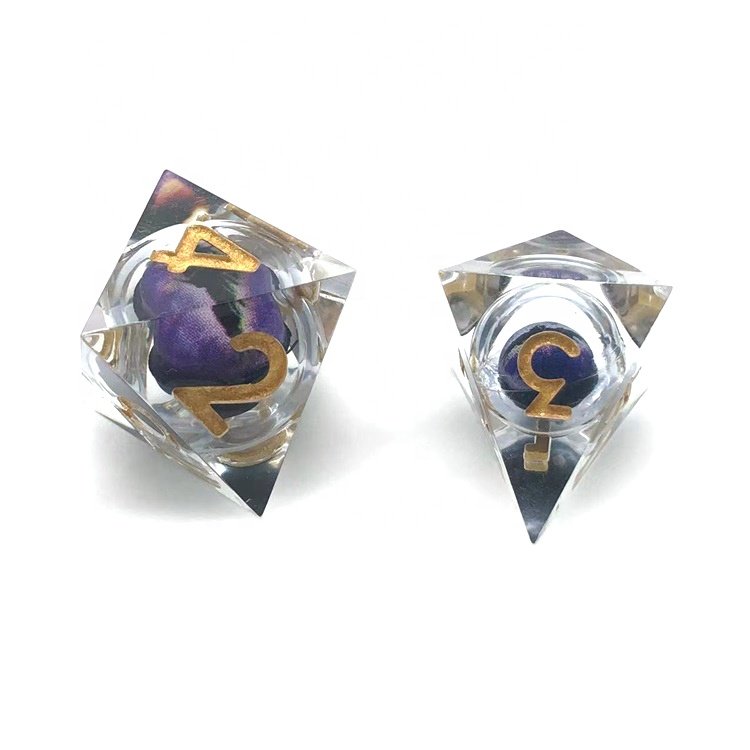 In Stock Lower Price Resin Polyhedral Moving Dragon Eye Liquid Core Dice Hot Sale