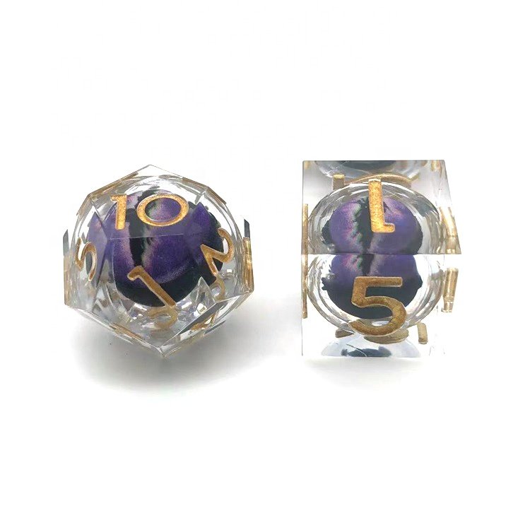 In Stock Lower Price Resin Polyhedral Moving Dragon Eye Liquid Core Dice Hot Sale