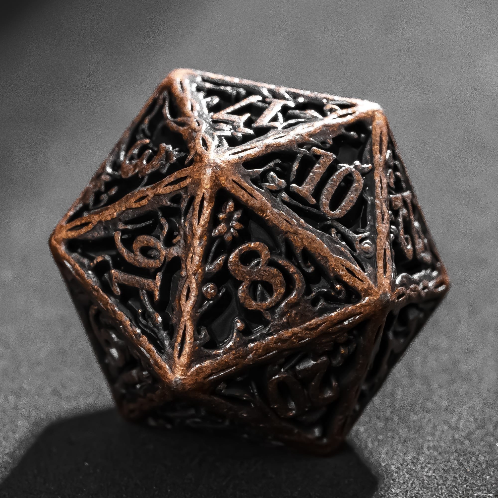 Udixi Custom Barrel Plating Pattern Metal Dice Dungeons and Dragons DND RPG Game Metal Dice Set