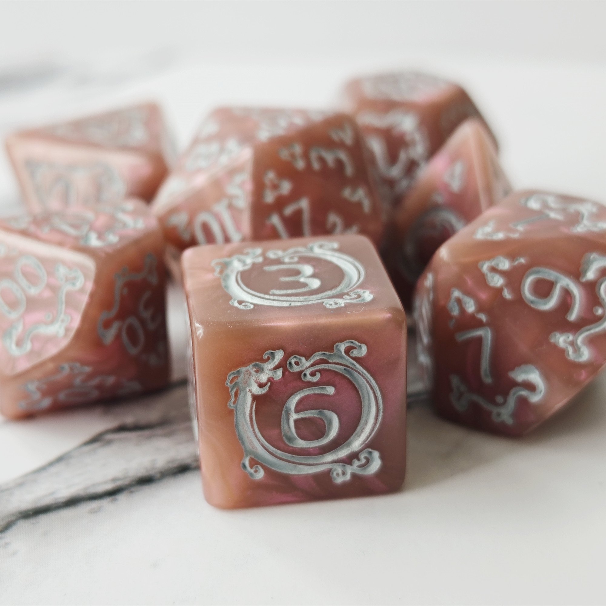 MINI PLANET DND Dice Set Polyhedral Dungeons and Dragons Acrylic Colored Dice Set For TRPG Wholesale Acrylic Plastic Dice