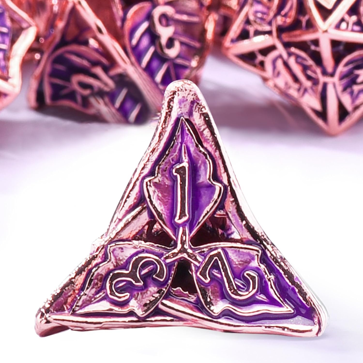 Mini Planet Wholesale RPG Board Games Handmade polyhedral Copper Metal dice set 7pcs Dice Set Custom Logo for DND MTG Players