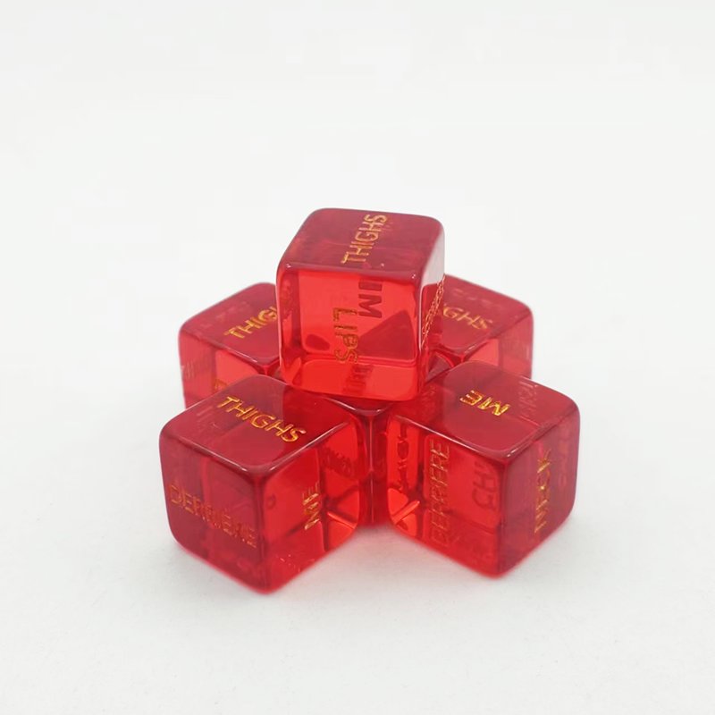 rounded colored transparent red custom printed dice bulk dice wholesale acrylic d6 polyhedral resin 16mm casino dice