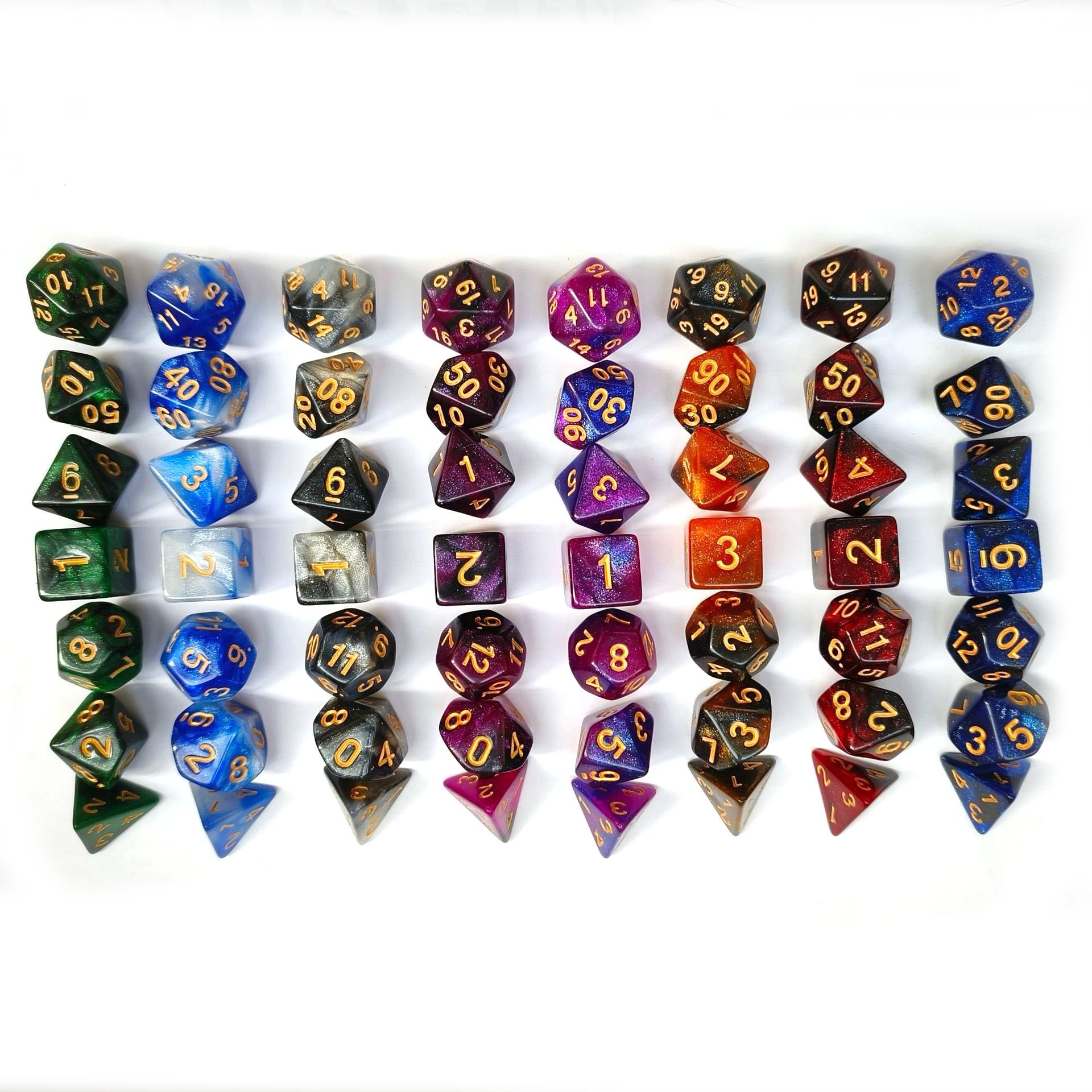 high quality Dungeons And Dragons Dice Set games polyhedral acrylic rpg d20 Starry sky color dnd dice set