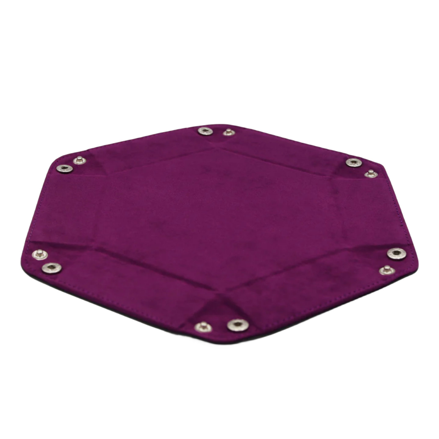 Multicolor Custom Logo Hexagon scroll pu leather dnd Games dice rolling tray