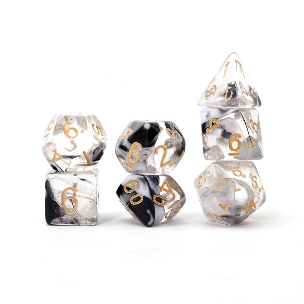 Polyhedral Resin Dice DND Board Game Rolling Dice Custom Rpg Acrylic Dice Set